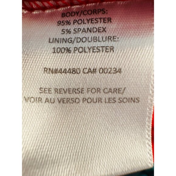 2/$30 Material Girl Cherry Red Large Halter Style Scalloped Hemline & Built-In B - Picture 11 of 14